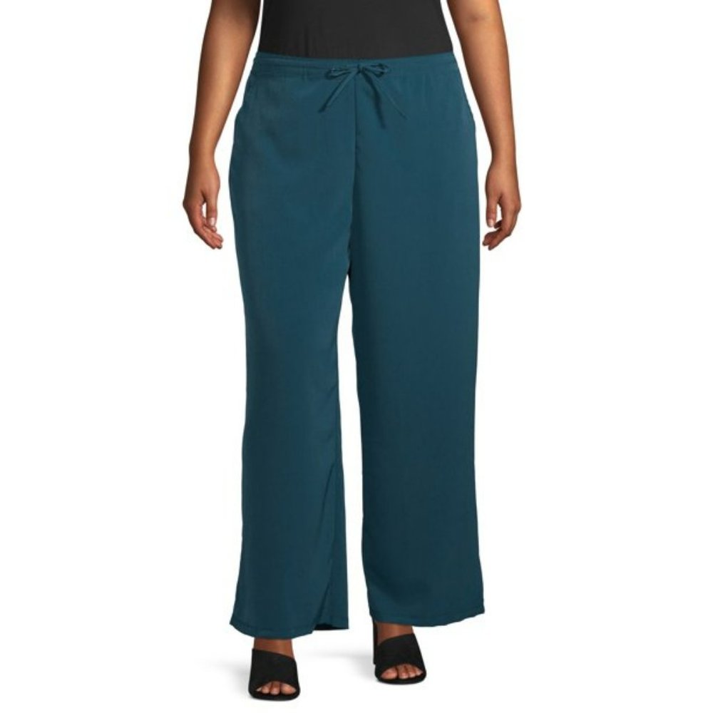French Laundry Women's Wide Leg Pants Green New with Tag Size 2X